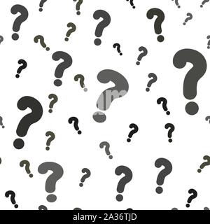 Vector seamless pattern with question marks. Monochrome hipster background. Black punctuation marks. Stock Vector