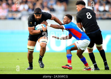 New Zealand's Patrick Tuipulotu in action during the 2019 Rugby World Cup Pool B match at Tokyo Stadium.