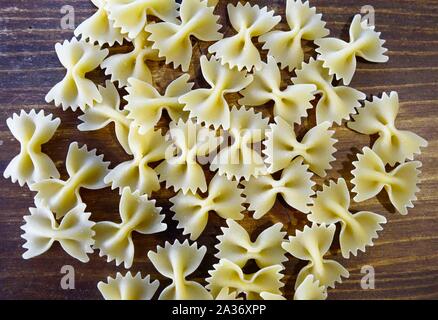 Bow tie Pasta on wooden background Stock Photo