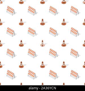 Seamless background from a set of under construction design elements, vector illustration. Stock Vector