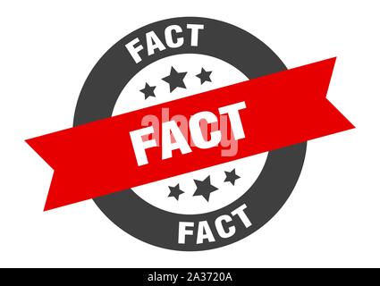 fact sign. fact black-red round ribbon sticker Stock Vector