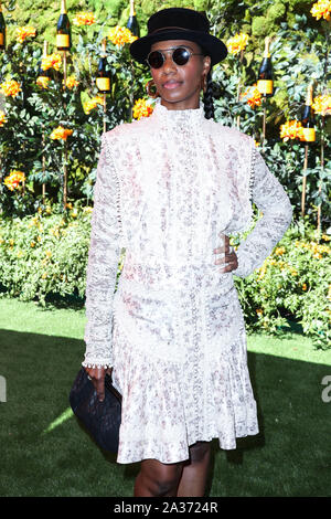 Pacific Palisades, United States. 05th Oct, 2019. PACIFIC PALISADES, LOS ANGELES, CALIFORNIA, USA - OCTOBER 05: Santigold arrives at the 10th Annual Veuve Clicquot Polo Classic Los Angeles held at Will Rogers State Historic Park on October 5, 2019 in Pacific Palisades, Los Angeles, California, United States. (Photo by Xavier Collin/Image Press Agency) Credit: Image Press Agency/Alamy Live News Stock Photo