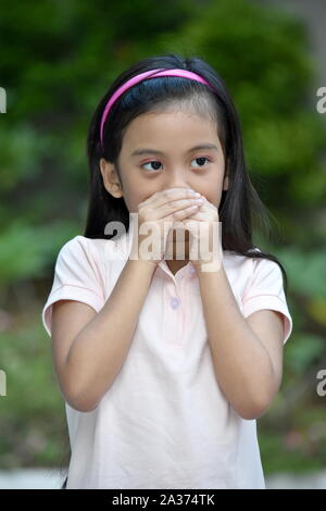 An A Quiet Girl Child Stock Photo