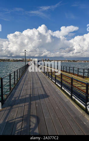 Southend Essex UK - The famous Southend Pier on the Thames Estuary which at 1.34 miles in length into it is the longest pleasure pier in the world Stock Photo