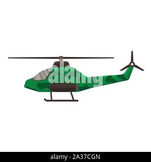 Military helicopter icon isolated on white background, air transport, aviation, vector illustration. Stock Vector