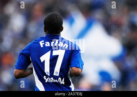 Veltins Arena Gelsenkirchen Germany 19.7.2008, Football: international club friendly, Schalke 04 (S04, blue) vs Rangers FC (RFC, white); Jefferson FARFAN (S04) Stock Photo