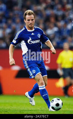 Veltins Arena Gelsenkirchen Germany 19.7.2008, Football: international club friendly, Schalke 04 (S04, blue) vs Rangers FC (RFC, white);  Ivan RAKITIC (S04) Stock Photo