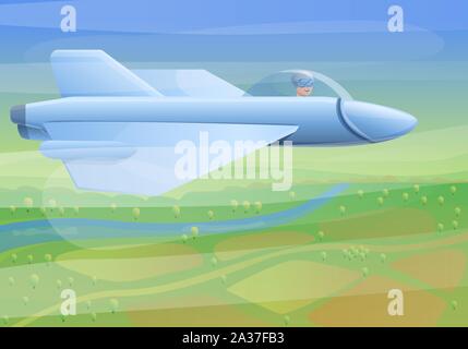 Pilot concept banner. Cartoon illustration of pilot vector concept banner for web design Stock Vector