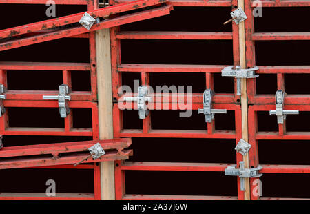 Reinforced concrete beam and column with formwork, scaffolding and ...