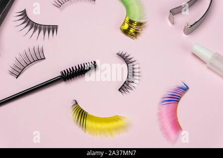 many false  eye lashes Stock Photo