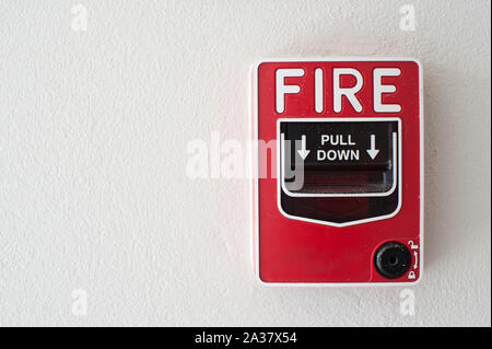 Emergency fire alarm . Stock Photo
