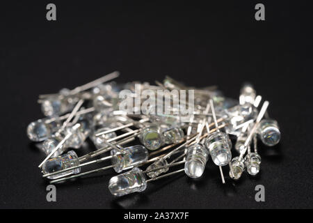 Set of colored LED light-emitting diode (LED) on background Stock Photo