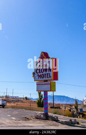 The Creepy Clown Motel in Tonopah Nevada USA America's Scariest Motel Stock Photo
