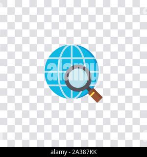 search icon sign and symbol. search color icon for website design and mobile app development. Simple Element from travel collection isolated on black Stock Vector