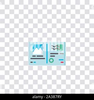 postcard icon sign and symbol. postcard color icon for website design and mobile app development. Simple Element from travel collection isolated on bl Stock Vector