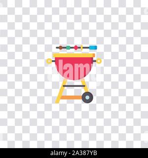 barbecue icon sign and symbol. barbecue color icon for website design and mobile app development. Simple Element from travel collection isolated on bl Stock Vector