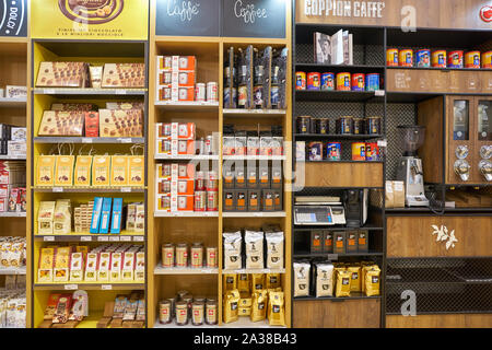 VENICE, ITALY - CIRCA MAY, 2019: interior shot of Bottega Dei Sapori - Gourmet Shop in Venice Marco Polo Airport. Stock Photo