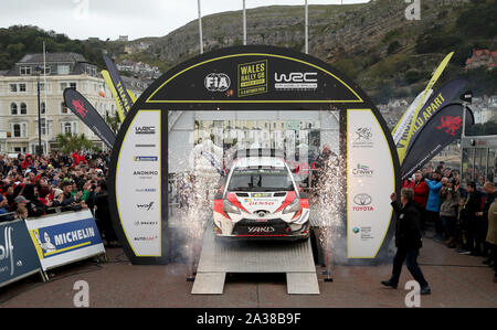 Winners of the Wales Rally GB Estonia’s Ott Tanak and Martin Jarveoja during day four of the Wales Rally GB.