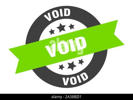 void sign. void black-green round ribbon sticker Stock Vector