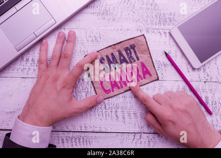 Word writing text Smart Camera. Business photo showcasing individual image processing systems designed to automate Stock Photo