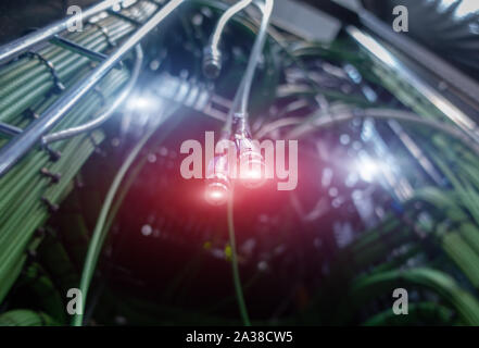 Audio Cable bottom view. Server room Stock Photo