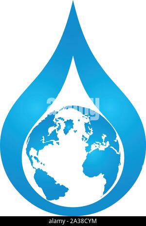 Earth ball, globe, drops, logo Stock Vector