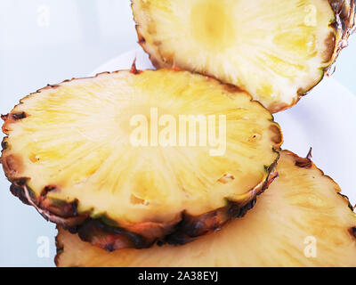 Close-up of pineapple slices Stock Photo