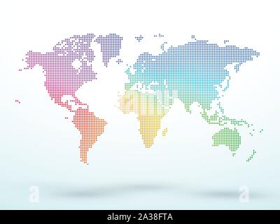 World Map Made Of Dots Colorful Gradient Vector Graphic Stock Vector