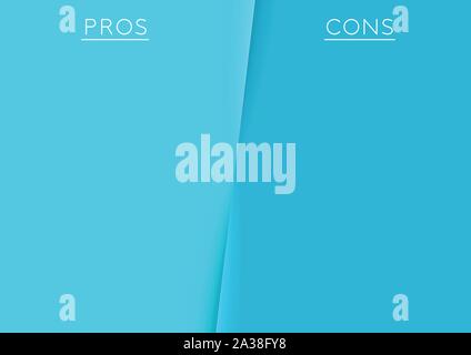 Pros and Cons Centre Divide Argument List Template Stock Vector