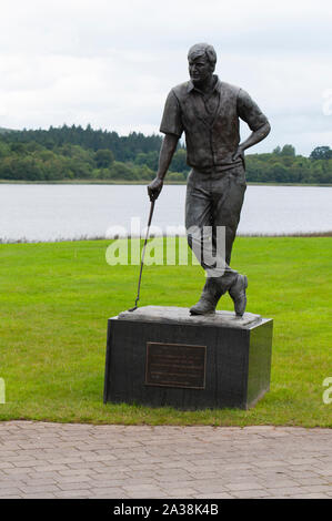 Statue of Nick Faldo, Lough Erne Golf Resort, Enniskillen, Northern Ireland Stock Photo