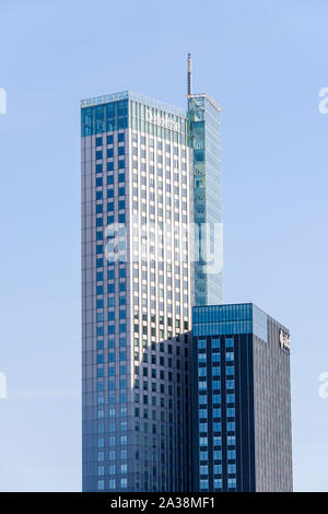 Modern office buildings of Deloitte and AKD on the Rechtbank, Rotterdam, Netherlands Stock Photo