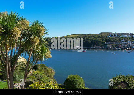 view across the river fowey to polruan in cornwall, england, britain, uk. Stock Photo