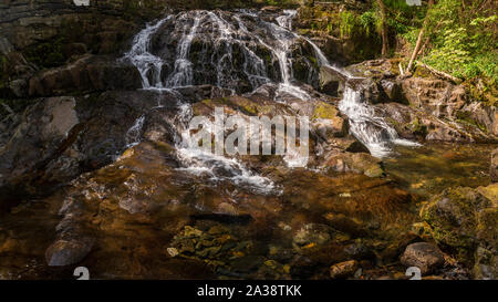 Fairy Falls waterfall at Trefriw, Snowdonia, North Wales Stock Photo