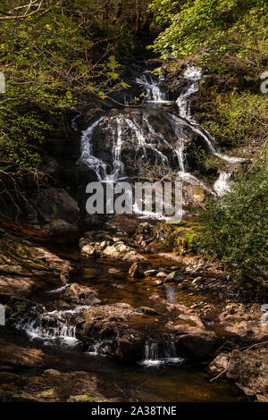 Fairy Falls waterfall at Trefriw, Snowdonia, North Wales Stock Photo
