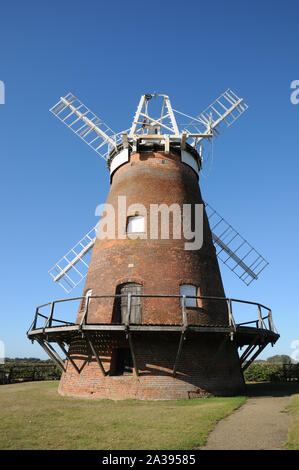 John Webb’s Windmill, Thaxted, Essex, was built in 1804.  The mill was worked here for over 100 years.  Now fully restored it houses a rural museum. Stock Photo