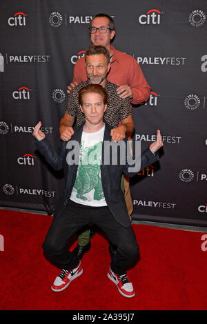 NEW YORK, NY - OCTOBER 05: Matthew Senreich, Breckin Meyer and Seth Green attend 'Robot Chicken' - PaleyFest New York 2019 at The Paley Center for Med Stock Photo