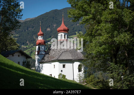 Hainzenberg, pilgrimage church Maria Rast, Zillertal valley,  Zell am Ziller, Tyrol, Austria Stock Photo