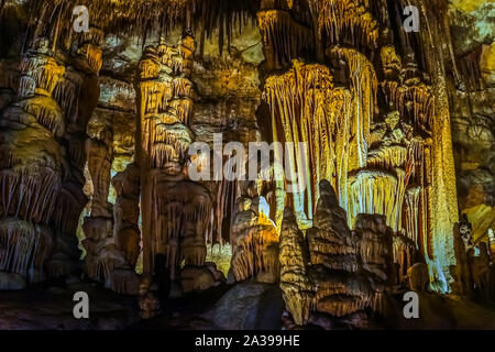 Famous cave, Cuevas del Drach or Dragon Cave on Spanish island Mallorca, near Porto Cristo Stock Photo