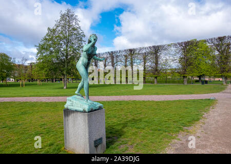 Copenhagen, Denmark - May 04, 2019: The statue in Garden of Rosenborg Castle grounds, Copenhagen, Denmark Stock Photo
