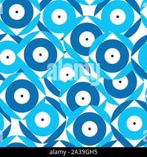 seamless pattern with evil eyes in blue colors vector Stock Vector