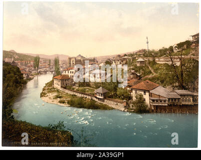 Sarajcvo (i.e., Sarajevo), Bendbasi, Bosnia, Austro-Hungary; Print no. 17376.; Forms part of: Views of the Austro-Hungarian Empire in the Photochrom print collection.; Title from the Detroit Publishing Co., Catalogue J-foreign section, Detroit, Mich. : Detroit Publishing Company, 1905.; Stock Photo