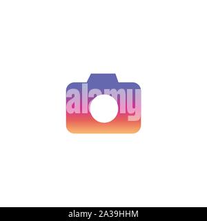 Photo Camera Icon in gradient. Stock vector illustration isolated on white background. Stock Vector