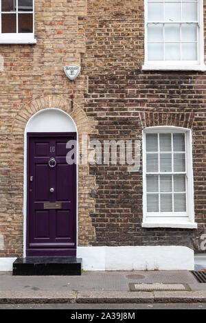 London, England, typical english door in Islington, London city, United Kingdom. Stock Photo