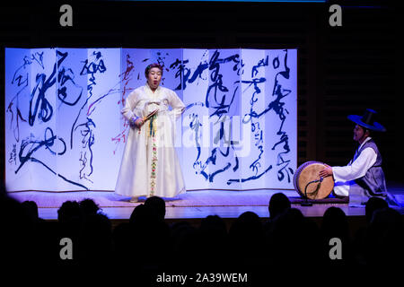 London, UK. 06th Oct, 2019. K-Music - Celebrate Pansori, of historical war time story at Kings Place on 6 October 2019, London, UK. Credit: Picture Capital/Alamy Live News Stock Photo