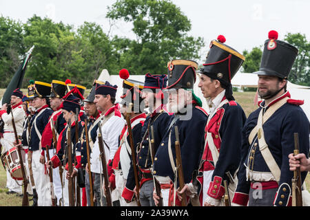 Scene from the Mexican encampment at the annual Battle of San Jacinto Festival and Battle Reenactment, a living-history retelling and demonstration of the historic Battle of San Jacinto, La Porte, Texas Stock Photo