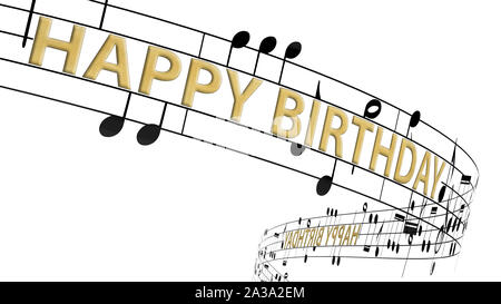 Music Notes Flowing With Message Happy Anniversary In Gold Color Seamless Animation Stock Photo Alamy