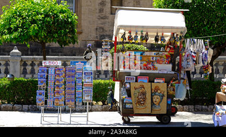 Souvenir stand along Corso Vittorio Emanuele in Palermo, Sicily, Italy. Stock Photo