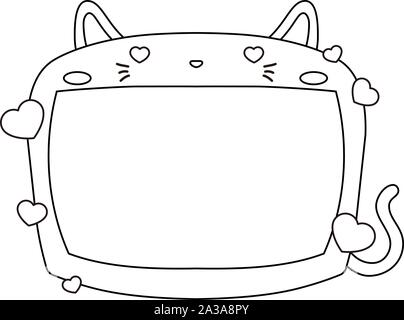 This is a illustration of Cute Cat whiteboard Stock Vector