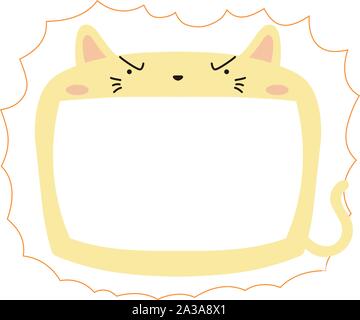 This is a illustration of Cute Cat whiteboard Stock Vector