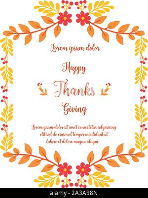 Template for banner of thanksgiving, with drawing of autumn leaves ...